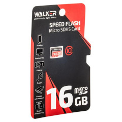 Карта micro-SD 16 GB WALKER Class 10, UHS-1
