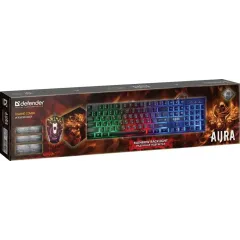 Набор игровой Defender Aura MKP-117 черный (521170) (*5)