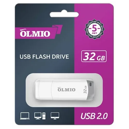 Карта USB2.0 32 GB OLMIO U-181 белый