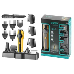 Машинка для стрижки VGR V-173, желтый/черный (набор)