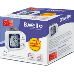 Тонометр автоматический B.Well A-27, на запястье, белый/синий