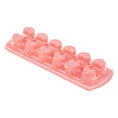 Форма для льда пластик IDEA Сердце с крышкой и клапаном, коралл (М1258)(460969)