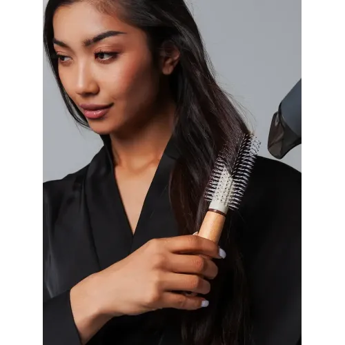Расческа Брашинг HairBee, дерево, бежевый/белый/коричневый, 24 см