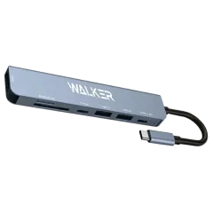 Коммутатор USB 2.0 WALKER WHUB-71 серый