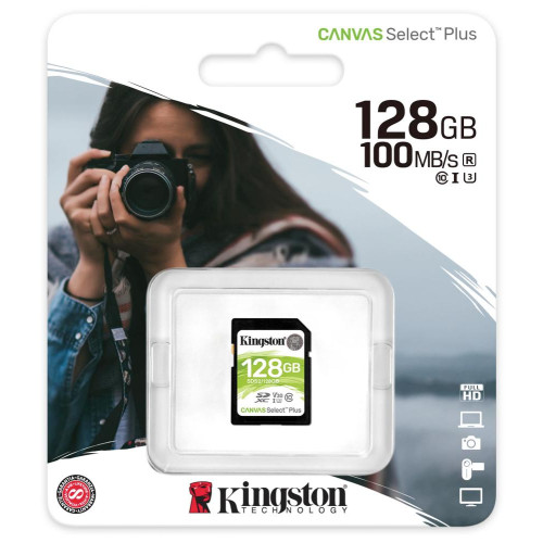 Карта SD 128 GB Kingston SDS2/128GB Canvas Select Plus Class10