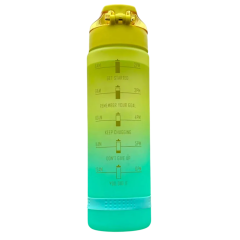 Бутылка для воды спортивная PH BOTTLE, зелено-желтая, 1000 мл.