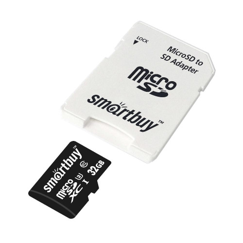 Карта micro-SD 32GB SMARTBUY Class10 PRO+адаптер (SB32GBSDCL10U3-01)