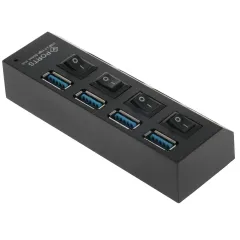 Коммутатор USB3.0 SMARTBUY SBHA-7304-B черный