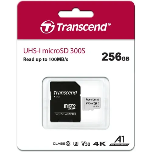 Карта micro-SD 256 GB TRANSCEND TS256GUSD300S-A + адаптер