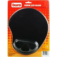 Коврик для мыши Buro BU-GEL Мини черный 225x190x2мм (BU-GEL/BLACK)