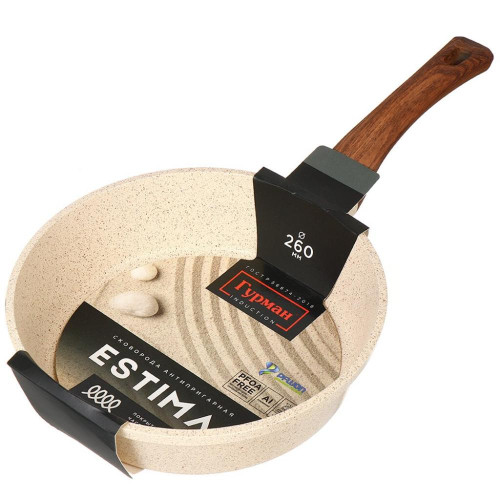 Сковорода ГУРМАН Estima бежевая ГМ2601 ЭБИ индукция 26см
