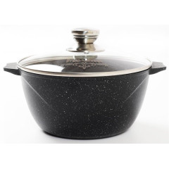 Кастрюля Мечта Гранит black Induction, алюм., индукция, 2 л., круглая, с крышкой (42802И)
