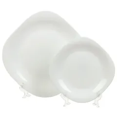 Набор столовый Daniks, Белый Квадро, стеклокерамика, белый, 19 пр. (W 19C9) (245504)