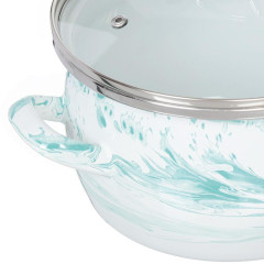 Кастрюля Сантэкс, Шейк, эмаль, индукция , 3л, бело-бирюзовая, 1-2430111 (337839)