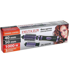 Фен-расческа DELTA LUX DL-0443R черный/фиолетовый