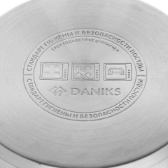Кастрюля Daniks Гринери, нерж., индукция, силикон. ручки мятные 2,5 л. (SD-23-18)