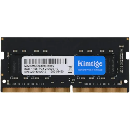 Память SO-DIMM DDR4 8192Mb 2666MHz Kimtigo KMKS8G8682666 RTL PC4-21300 CL19 260-pin 1.2В single rank