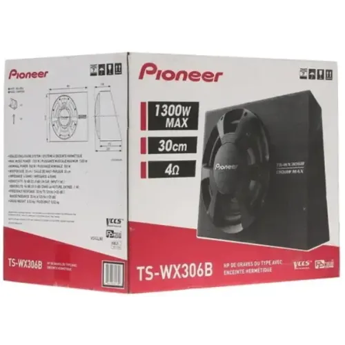 Сабвуфер-авто PIONEER TS-WX306B пассивный