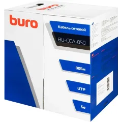 Кабель витая пара UTP Buro 4 пары cat5E solid 0.50мм CCA 305м серый BU-CCA-050
