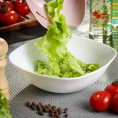 Салатник стеклокерамика Daniks Белый Квадро, квадратный, 1200 мл, 20 см (FFW-90/NFW90T)(291894)