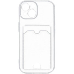 Бампер Apple iPhone 15 ZIBELINO Silicone Card Holder прозрачный защита камеры