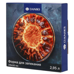 Форма для выпечки стекло DANIKS, круглая, 31.9х31.9х5 см, 2.95 л (45214)(455581)