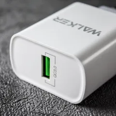 СЗУ WALKER 3А WH-35, 3А, 15Вт, USB, поддержка QC, белое