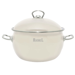 Кастрюля RasheL, эмаль, индукция, ручки хром, 2,2 л., кремовая, R1516 (432782)