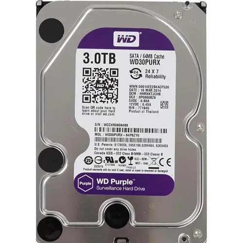 HDD SATA 3Tb WD WD30PURX Purple 5400RPM 64Mb