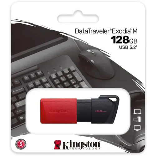 Карта USB3.2 128 GB Kingston DataTraveler Exodia M DTXM/128GB черный