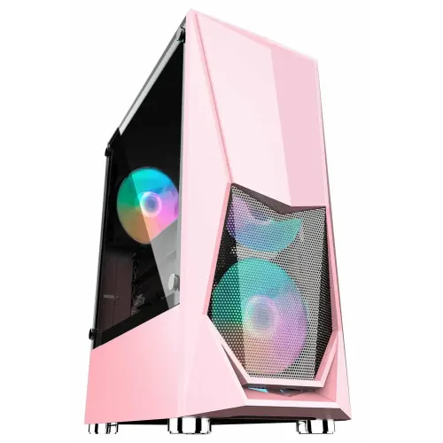 Корпус 1STPLAYER DK-3 ATX LED (DK-3-PK-3G6) розовый
