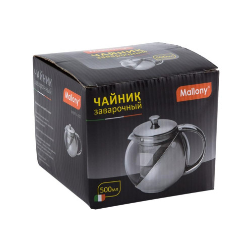 Чайник заварочный, 500 мл, стекло MALLONY, MENTA-500, 910109