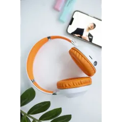 Гарнитура Bluetooth More choice HW34S белый/оранжевый (*5)