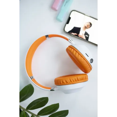 Гарнитура Bluetooth More choice HW34S белый/оранжевый (*5)