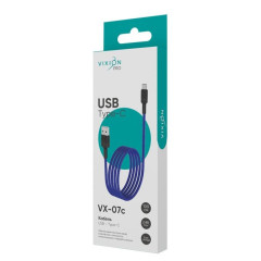 Кабель USB 2.0 A вилка - Type C 1 м  Vixion VX-07c PRO 2.4A синий