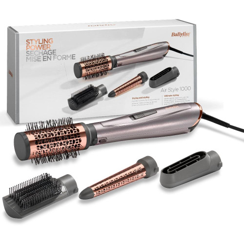 Фен-расческа BABYLISS AS136E серый/розовый