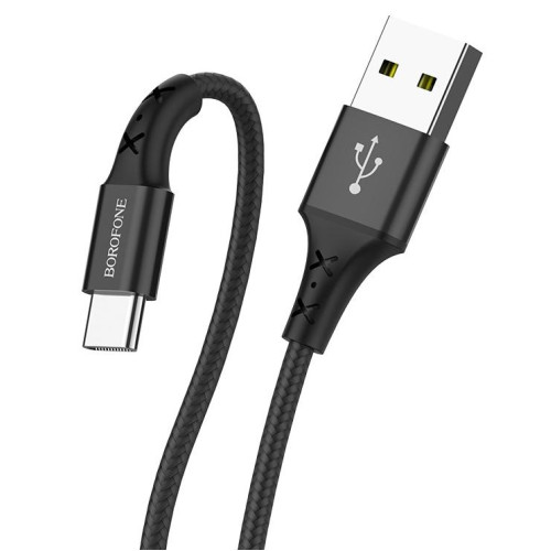 Кабель USB 2.0 A вилка - Type C 1 м Borofone BX20 нейлон (Black)