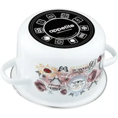 Кастрюля APPETITE Roses, эмаль, 4,0л (1RD201М)