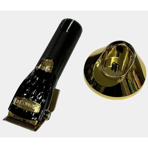 Машинка для стрижки PRO MOZER MZ-9855 , подставкой, черно - золотая (акб/сет)