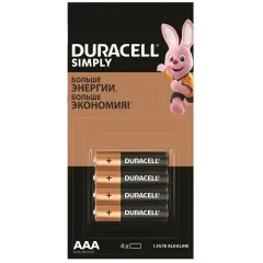 Батарейка Duracell LR03 Simply 4 шт