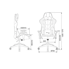 Кресло игровое Zombie VIKING 4 AERO белый/синий/красный текстиль/эко.кожа