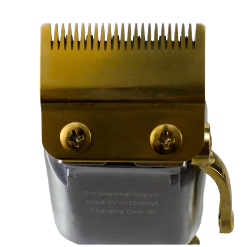 Машинка для стрижки PRO MOZER MZ-9828, с дисплеем mini,  золотая (акб/сеть)