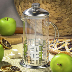 Френч-пресс 1000 мл. Daniks, Штрих, нерж/стекло (458917)