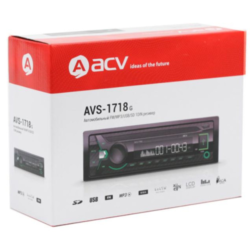 Автомагнитола-FLASH ACV AVS-1718G зеленый