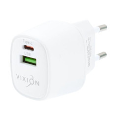СЗУ Vixion H14 6.0A QC3.0 + USB-C PD 20W двухпортовое белое