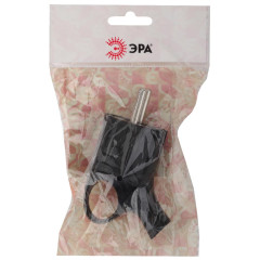 Вилка ЭРА 2P+E угловая 16А черная Vx4-B (698547)