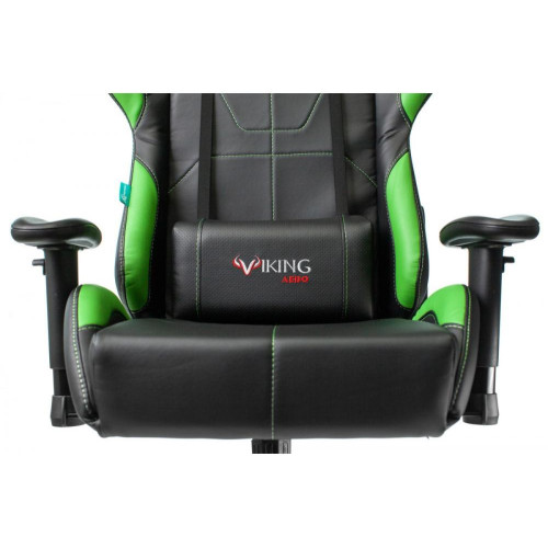 Кресло игровое Zombie VIKING 5 AERO черный/салатовый эко.кожа 