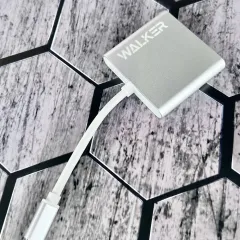 Коммутатор USB 2.0 WALKER WHUB-35 серебряный