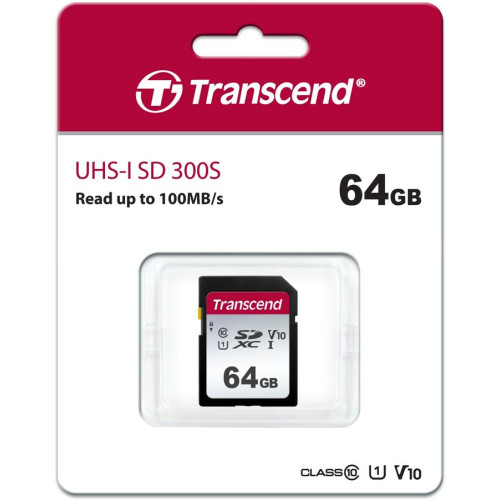 Карта SD 64 GB TRANSCEND TS64GSDC300S