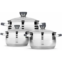 Набор посуды LARA LR02-120, кастрюли, нерж., 6пр.